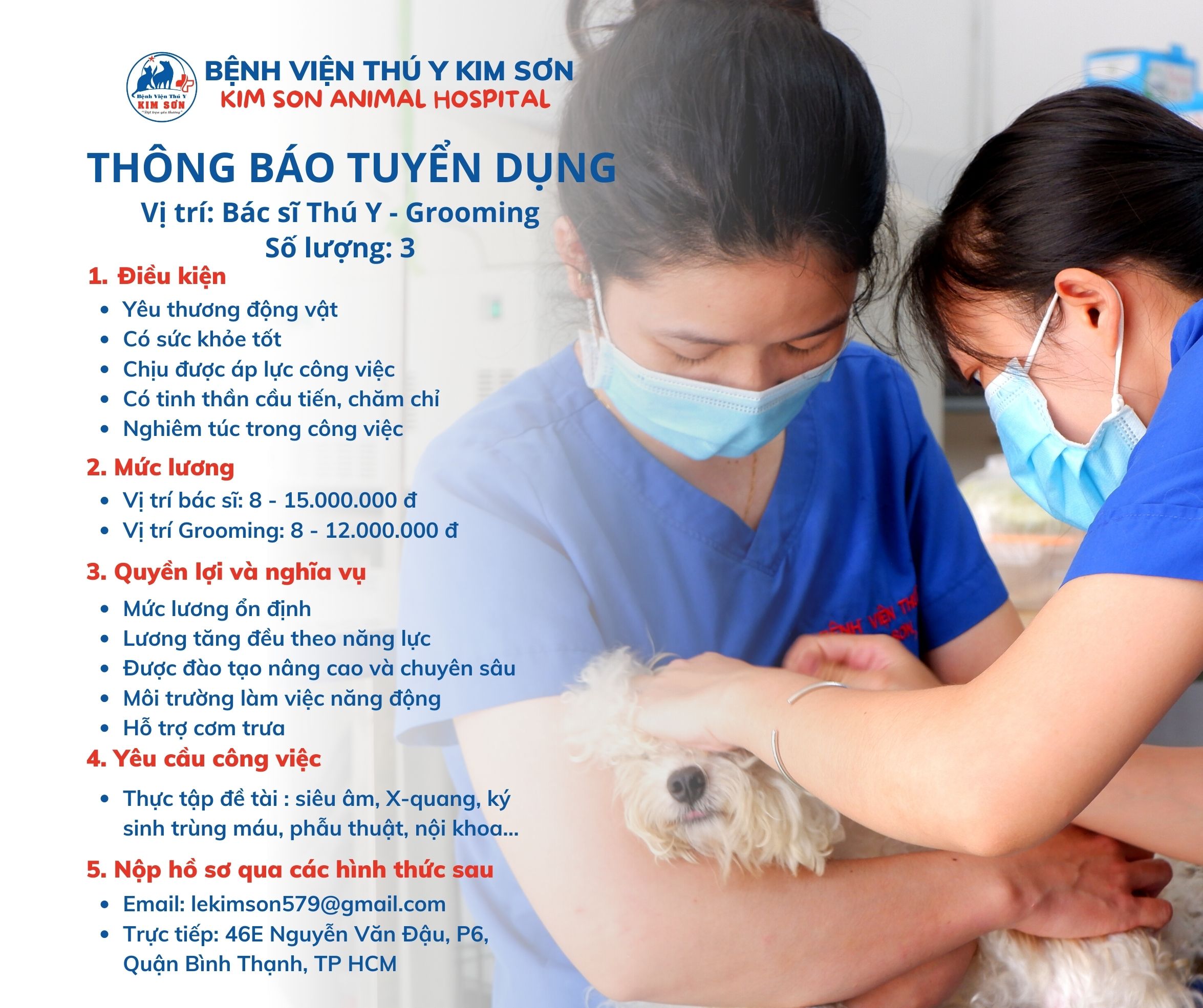 Bệnh viện Thú Y kim Sơn Tuyển dụng