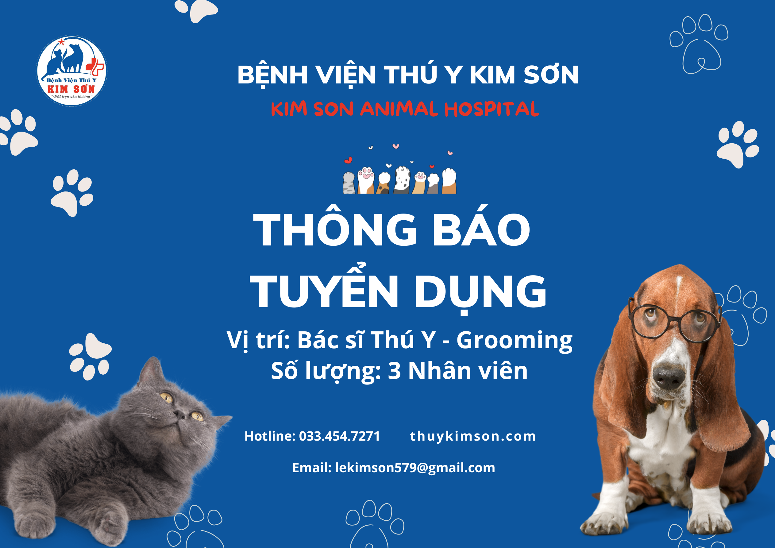 Bệnh viện thú y Kim Sơn tuyển dụng